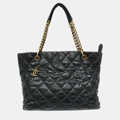 Navy Matelasse Chain Caviar Leather Tote Bag - Chanel - Modalova