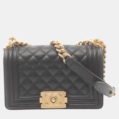 Caviar Skin (Grained Calf) Boy Small Chevron V-Stitch Shoulder Bag - Chanel - Modalova