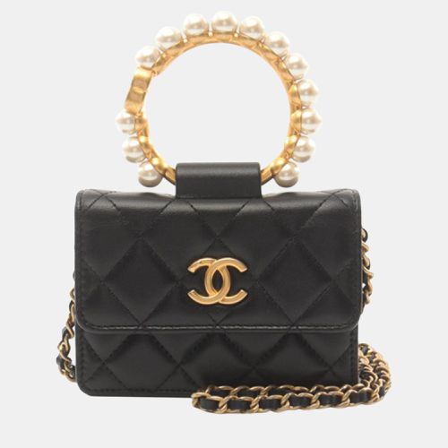 Quilted Lambskin Pearl Crown Clutch On Chain - Chanel - Modalova