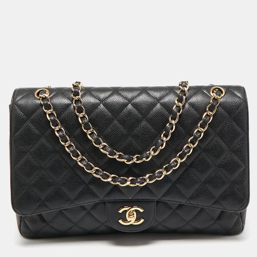 Quilted Caviar Leather Maxi Classic Single Flap Bag - Chanel - Modalova