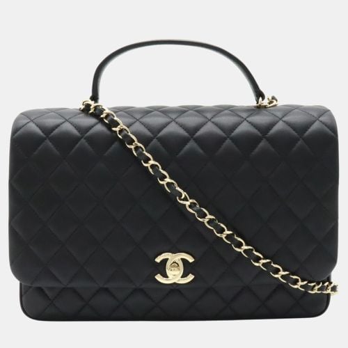 Leather Lambskin Top Handle Matelasse Coco Mark Handbag - Chanel - Modalova