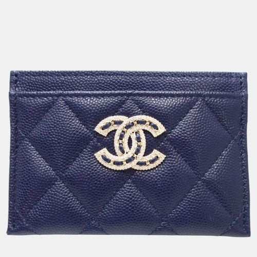 Leather Caviar Rhinestone Coco Mark Card Case - Chanel - Modalova