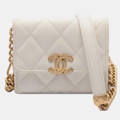 Quilted Caviar Card Holder on Chain - Chanel - Modalova