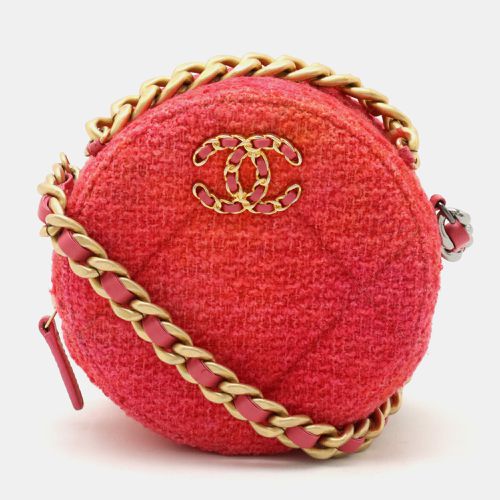 Canvas Tweed 19 Round Chain Shoulder Bag - Chanel - Modalova