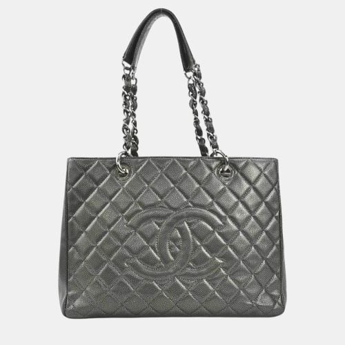 Metallic Gray Caviar Leather GST Shoulder Bag - Chanel - Modalova