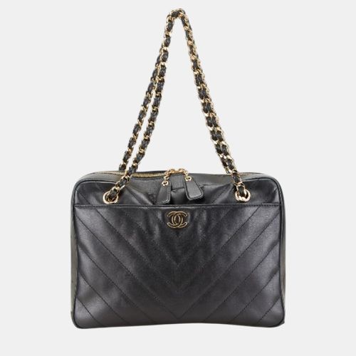 Lambskin Leather V-Stitch Chain Shoulder Bag - Chanel - Modalova