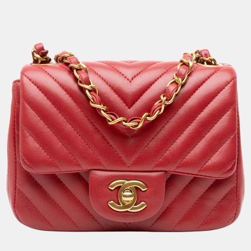 Mini Square Classic Chevron Lambskin Single Flap - Chanel - Modalova