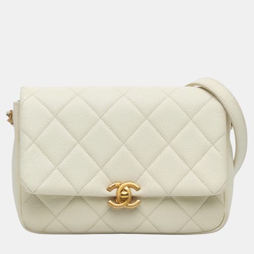 Small Quilted Caviar Chain Melody Flap - Chanel - Modalova