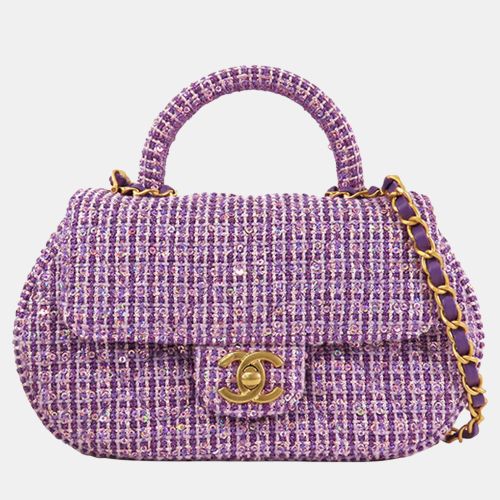 CC Quilted Tweed Top Handle Flap - Chanel - Modalova