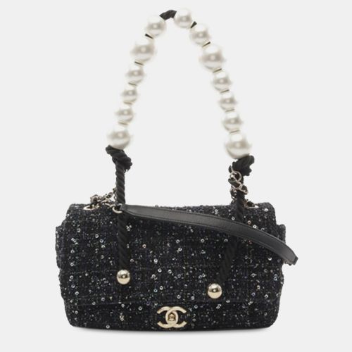 Medium Tweed Pearl Top Handle Flap - Chanel - Modalova