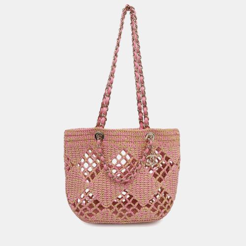 Raffia Leather Small Shopping Bag - Chanel - Modalova