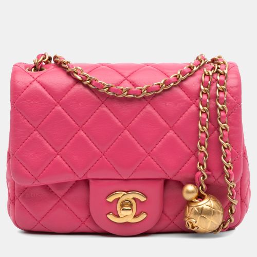 Mini Square Classic Lambskin Pearl Crush Single Flap - Chanel - Modalova