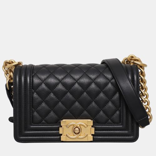 Chanel Small Black Leather Boy Bag - Chanel - Modalova