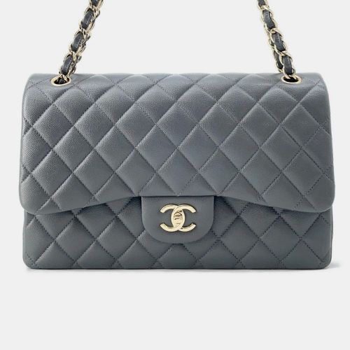 Jumbo Classic Double Flap Caviar Leather Chain Shoulder Bag - Chanel - Modalova