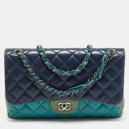 Tricolor Quilted Leather Jumbo Classic Double Flap Bag - Chanel - Modalova