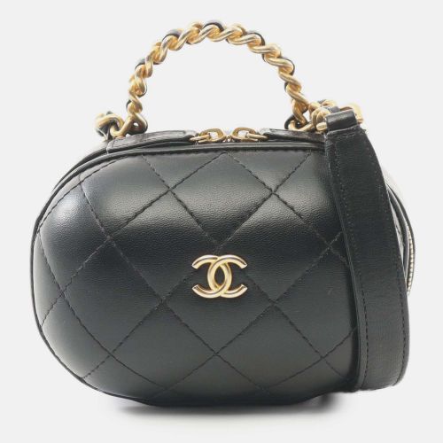 Quilted Lambskin CC Bubble Vanity Case With Chain - Chanel - Modalova