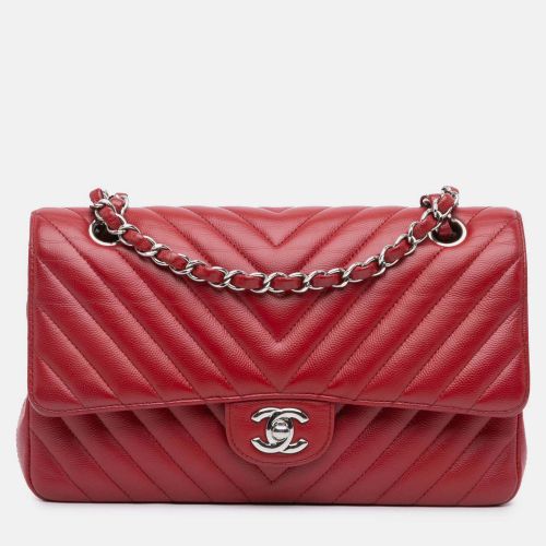 Classic Double Flap Medium Chevron Caviar Shoulder Bag - Chanel - Modalova