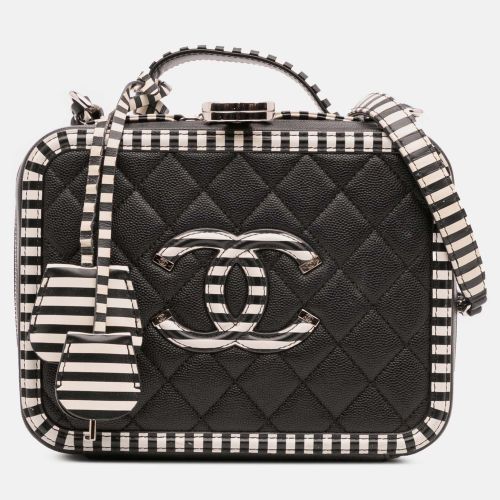 White Small Caviar Striped CC Filigree Vanity Case - Chanel - Modalova
