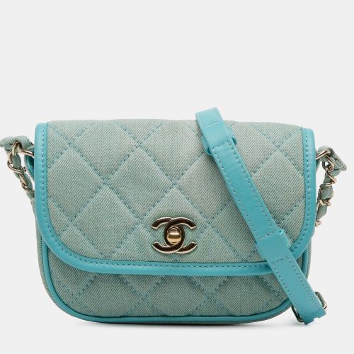 Mini CC Quilted Denim Messenger Flap - Chanel - Modalova
