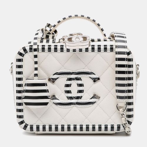 Small Caviar Striped CC Filigree Vanity Case - Chanel - Modalova