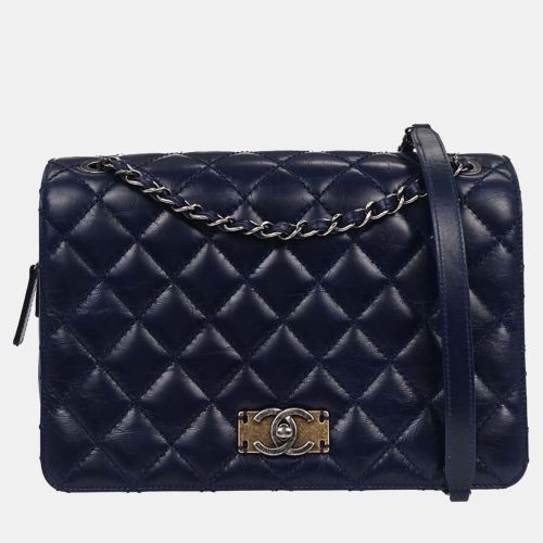 Navy Calfskin Day Trip Flap Bag - Chanel - Modalova