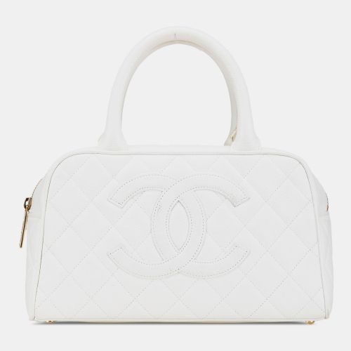 CC Quilted Caviar Bowling Bag - Chanel - Modalova