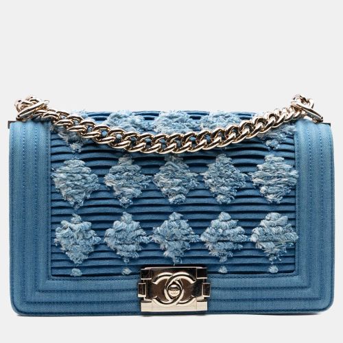 Old Medium Pleated Denim Boy Flap - Chanel - Modalova