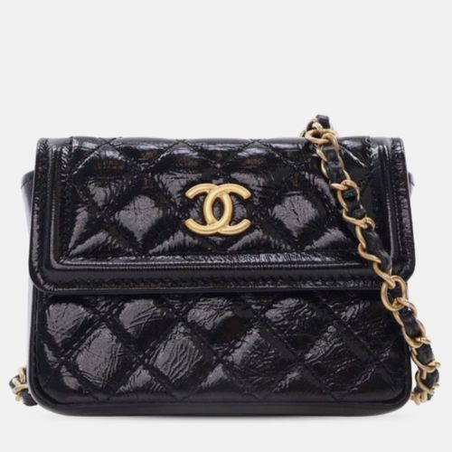Quilted Shiny Aged Calfskin Waist Belt Bag - Chanel - Modalova