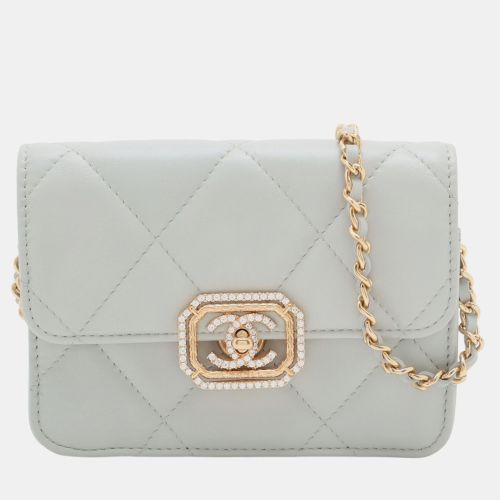 Quilted Lambskin Crystal Clutch on Chain - Chanel - Modalova