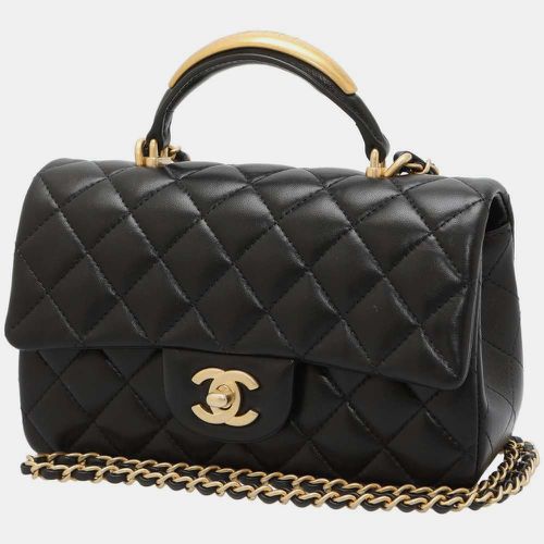 Lambskin Top Handle Mini Flap Bag - Chanel - Modalova