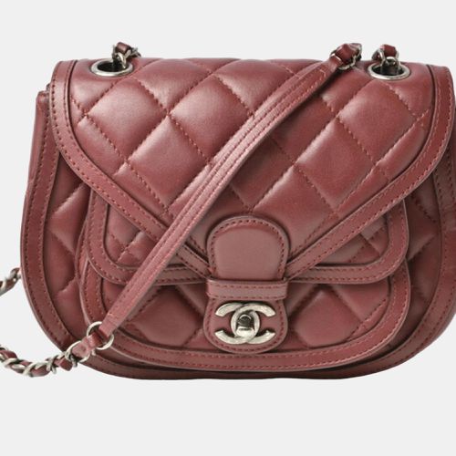 Burgundy Leather Paris-Salzburg Quilted Saddle Bag - Chanel - Modalova