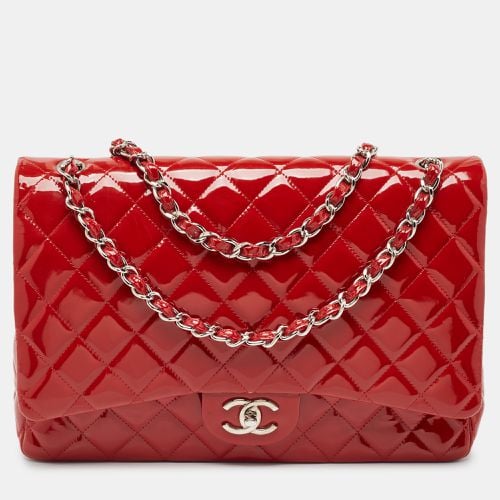 Quilted Patent Leather Maxi Classic Double Flap Bag - Chanel - Modalova