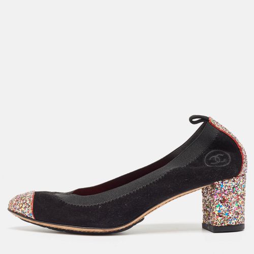 Multicolor Suede and Coarse Glitter CC Scrunch Pumps Size 36.5 - Chanel - Modalova