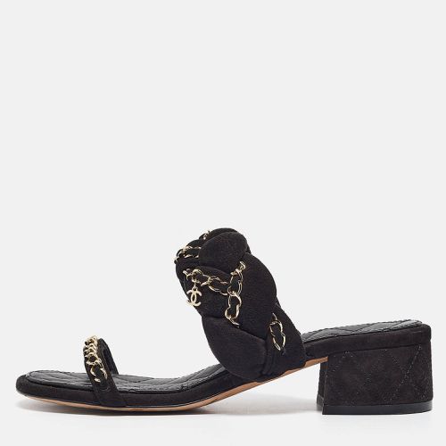 Suede Chain CC Slide Sandals Size 36.5 - Chanel - Modalova