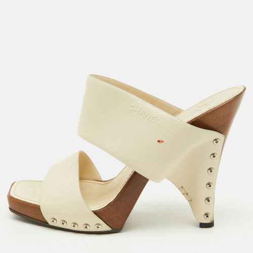 Off Leather Platform Slide Sandals Size 39 - Chanel - Modalova