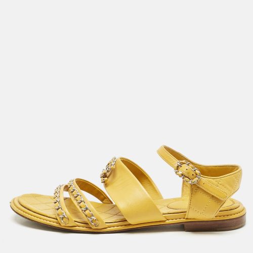 Leather Chain CC Ankle Strap Sandals Size 40 - Chanel - Modalova