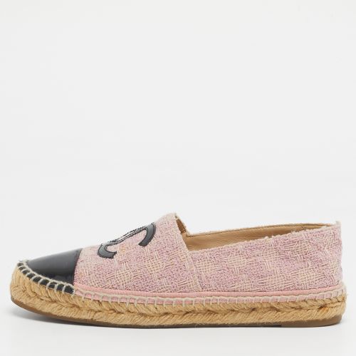 Black Tweed and Patent CC Cap Toe Espadrilles Size 37 - Chanel - Modalova