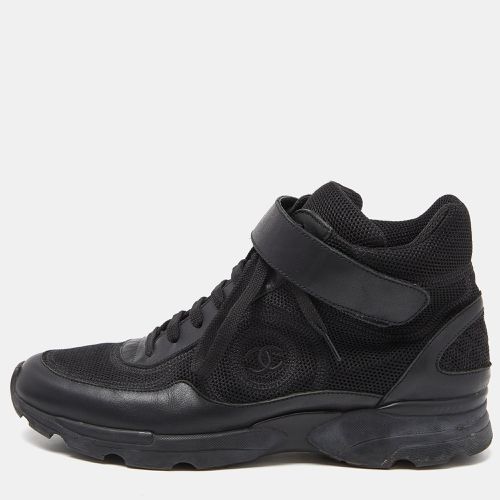 Leather and Mesh CC High Top Sneakers Size 39 - Chanel - Modalova