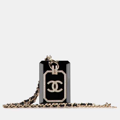 Rhinestone Embellished Resin and Leather Card Case Necklace - Chanel - Modalova