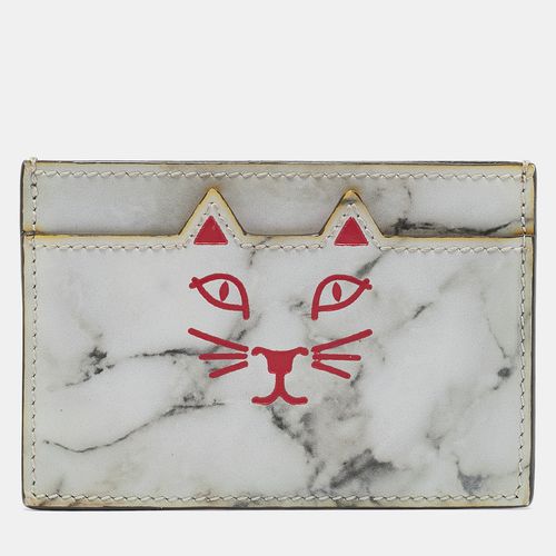 Marble Print Leather Kitty Card Holder - Charlotte Olympia - Modalova