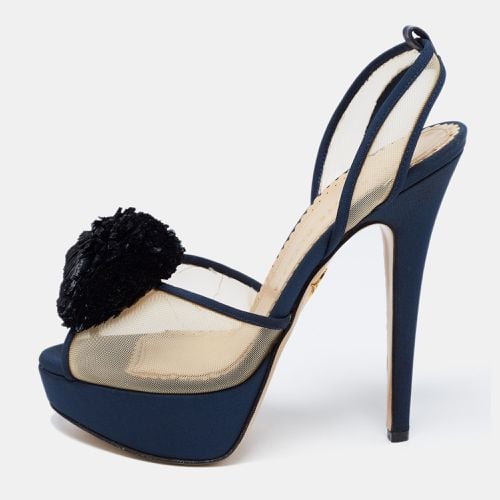 Suede Trim And Mesh Pomoline Pom Pom Platform Sandals Size 37 - Charlotte Olympia - Modalova