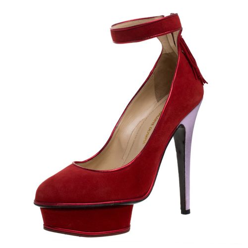 Suede Dolores Ankle Strap Platform Pumps Size 37 - Charlotte Olympia - Modalova