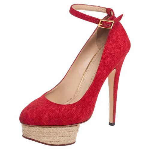 Canvas Dolly Platform Pumps Size 38 - Charlotte Olympia - Modalova