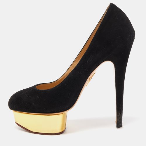 Suede Dolly Platform Pumps Size 37.5 - Charlotte Olympia - Modalova