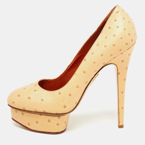 Ostrich Leather Dolly Platform Pumps Size 40 - Charlotte Olympia - Modalova