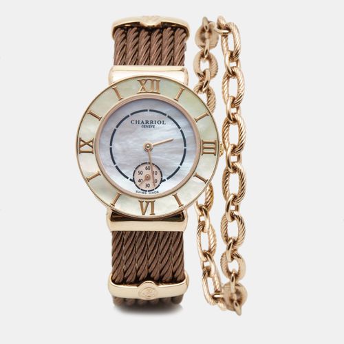 Mother of Pearl Rose Gold Plated Stainless Steel St-Tropez ST30PW.563.003 Women's Wristwatch 30 mm - Charriol - Modalova