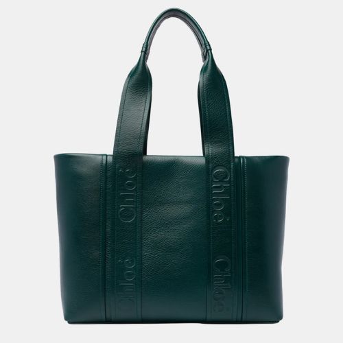 Chloe Green Leather Woody Tote Bag - Chloe - Modalova