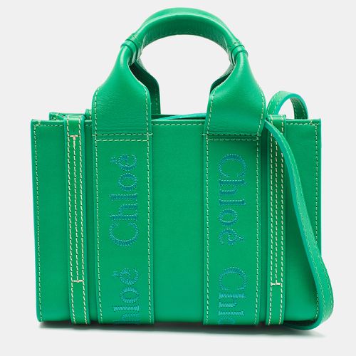 Chloe Green Leather Mini Woody Tote - Chloe - Modalova