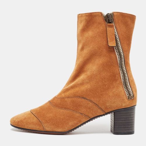 Suede Block Heel Ankle Boots Size 36 - Chloe - Modalova