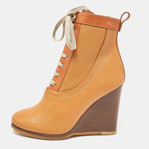 Leather Lace Up Wedge Ankle Boots Size 37.5 - Chloe - Modalova